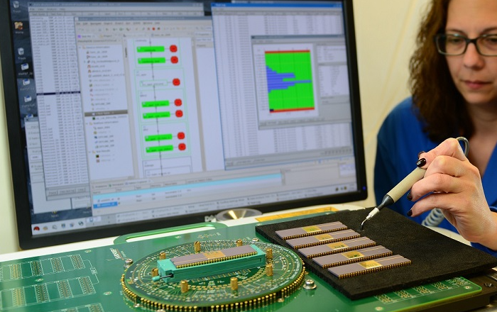 Operator using packaged-part electrical test equipment